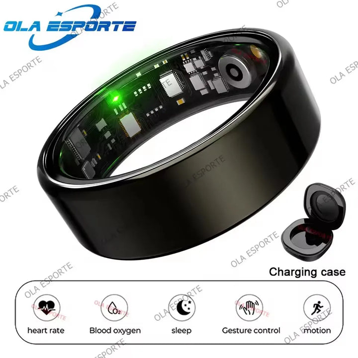 2026 Smart Ring Blood Pressure Heart Rate Sleep Monitoring Smartring IP68 & 5ATM Waterproof Multi-sport Mode Smartring Man Women