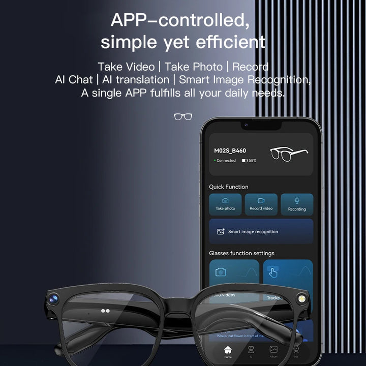 2026 New Smart AI Glasses 1080P HD Video Record Camera ChatGPT Bluetooth Call 32GB ROM Language Translation Music Sunglasses Men