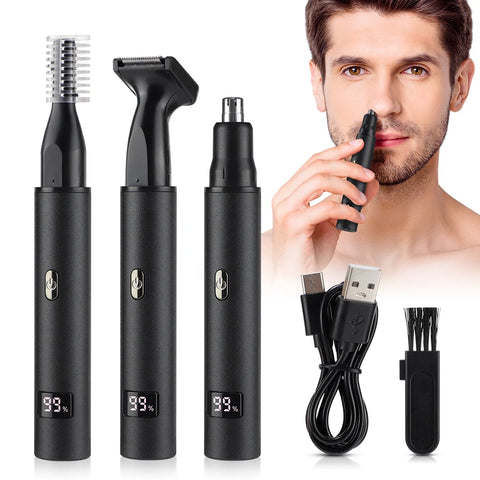 Ms.Dear 3-in-1 Mini Grooming Trimmer – Nose, Ear & Eyebrow Hair Trimmer with USB-C Charging