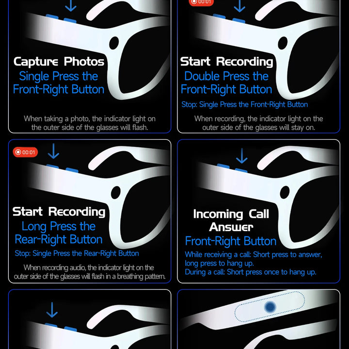 2026New 800W Pixel Camera Smart Glasses Men Video Recording AI Photo Recognition Bluetooth Call Voice Translation Sunglasses Man