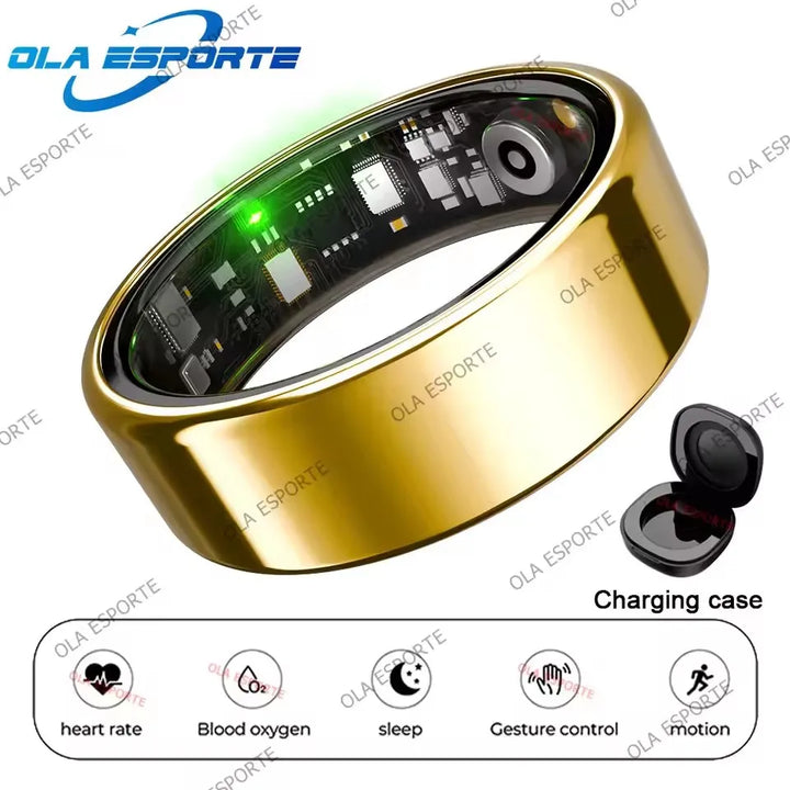 2026 Smart Ring Blood Pressure Heart Rate Sleep Monitoring Smartring IP68 & 5ATM Waterproof Multi-sport Mode Smartring Man Women