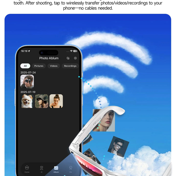 New 800W Camera AI Glasses Men Color-Changing Smart Translation Glasses Photo Video Recording Waterproof Call Smart Sunglasses