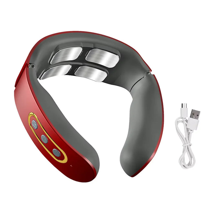 Electric Neck and Shoulder Pulse Massager 6 Mode 9 Levels Adjustable Cervical Vertebra Relax Pain Relief Kneading Machine