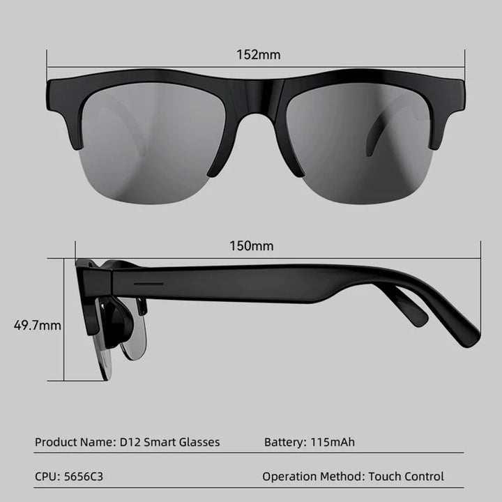 Lenovo AI Voice Assistant Smart Glasses 4K Remote Control Touch Photo Camera Recording Translator Wireless Bluetooth Sunglasses