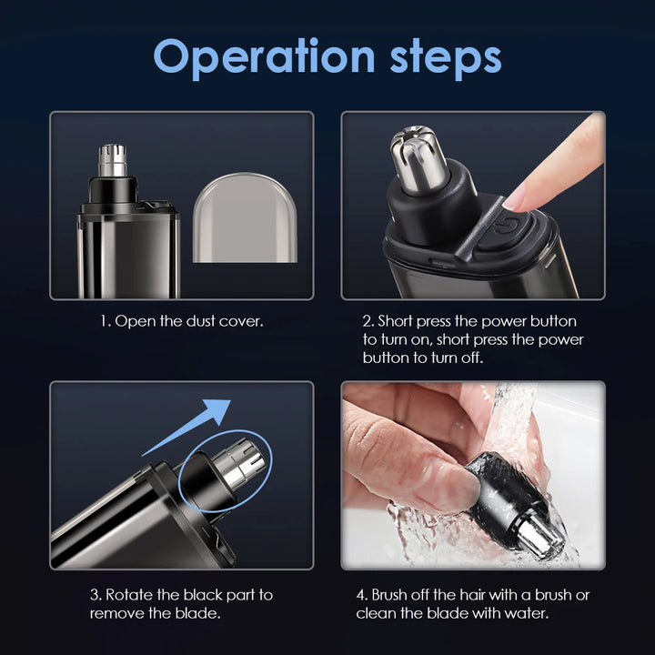 3 in 1 Mini Pocket Nose Hair Trimmer Painless Clipper Nose Ears Hair Eyebrow Waterproof Portable Trimmer For Men Women