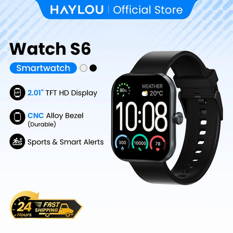 HAYLOU Watch S6 Smartwatch 2.01" HD Display Smart Watch Bluetooth Voice Callings IP68 Waterproof Fitness Tracking Smartwatch