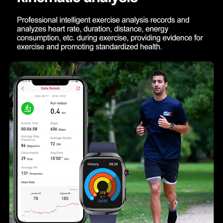 2025New Micro Physical Examination Smart Watch For Men Uric Acid Body Fat Five Organ Health Watches Bluetooth Call SmartBracelet