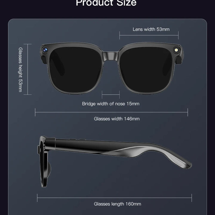 2026 New Smart AI Glasses 1080P HD Video Record Camera ChatGPT Bluetooth Call 32GB ROM Language Translation Music Sunglasses Men