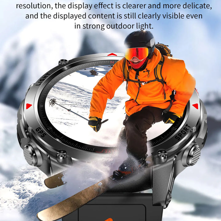 2025 New GPS Map Navigation Smart Watch Men Women Amoled Screen 3ATM Waterproof Sport SmartWatch Compass NFC BT Call Watches Men