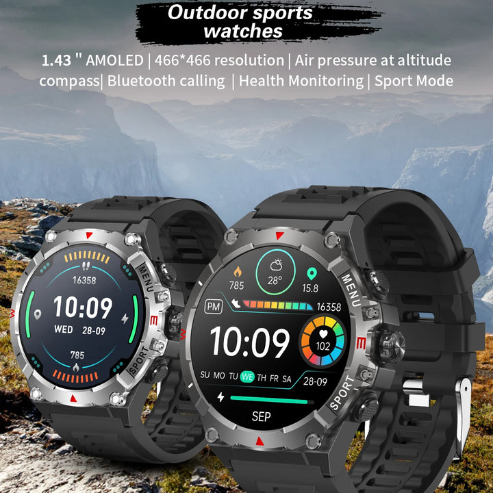 2025 COLMI V76 GPS Smartwatch 1.43" Ultra AMOLED Display Built-in Compass Altimeter Bluetooth Call Smart Watch 500mAh Battery