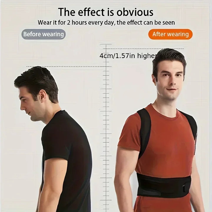 Humpback corrector for adult men, invisible straight back posture belt, corrects spine, improves round shoulder and back