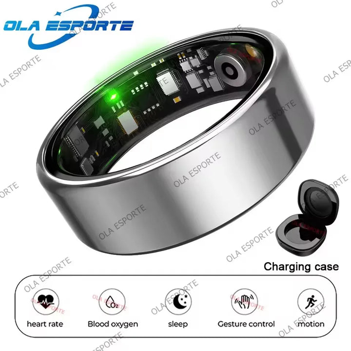 2026 Smart Ring Blood Pressure Heart Rate Sleep Monitoring Smartring IP68 & 5ATM Waterproof Multi-sport Mode Smartring Man Women
