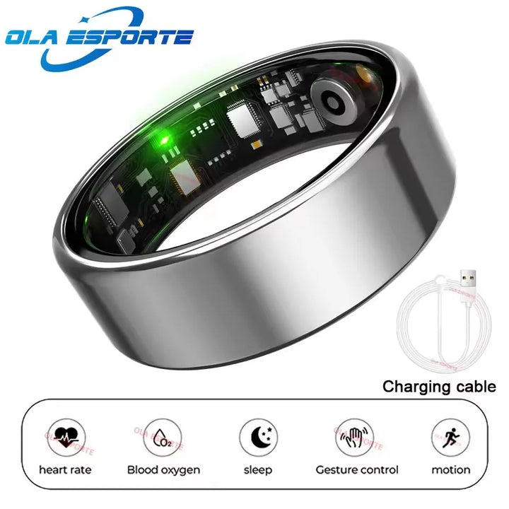 2026 Smart Ring Blood Pressure Heart Rate Sleep Monitoring Smartring IP68 & 5ATM Waterproof Multi-sport Mode Smartring Man Women