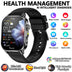 2026 New Model Uric Acid & Lipid Health Analysis Smart Watch Men ECG+PPG Bluetooth Call 2.01-inch Flashlight Smartwatch Women