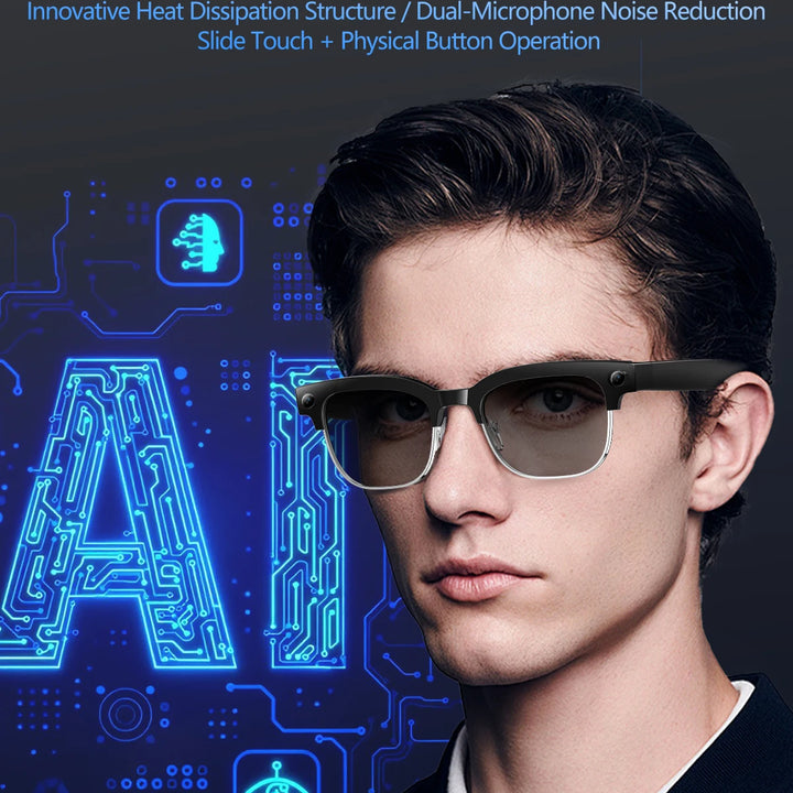 2026New 800W Pixel Camera Smart Glasses Men Video Recording AI Photo Recognition Bluetooth Call Voice Translation Sunglasses Man