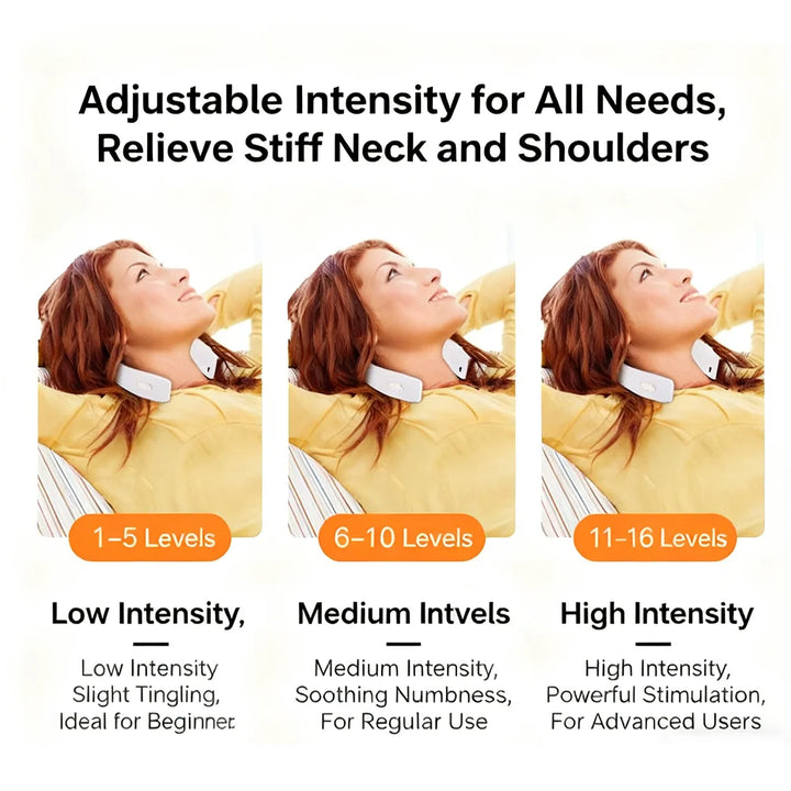 F2 Rechargeable Neck Massager Portable Neck Massage Device with Vibration for Shoulder Muscle Relaxation Home Office Use