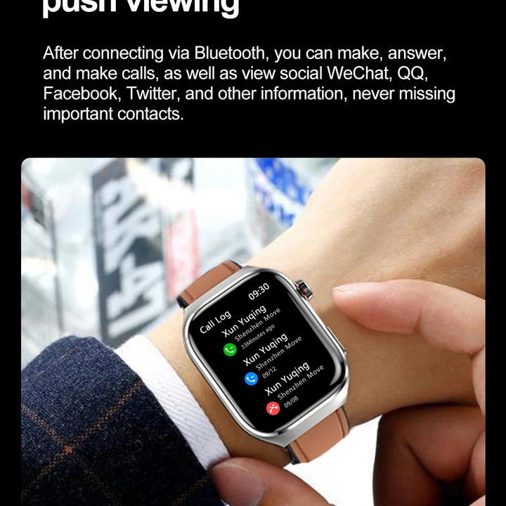2025New Micro Physical Examination Smart Watch For Men Uric Acid Body Fat Five Organ Health Watches Bluetooth Call SmartBracelet