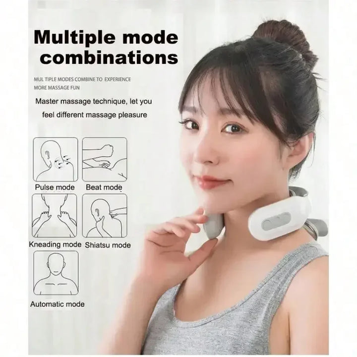 16 Modes USB Smart Pulse Heating Vibration Cervical Massager Portable Electric Neck Care Massage Device For Daily Relaxation