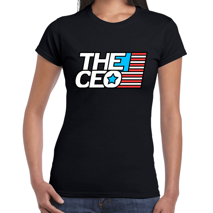 American Flag The CEO Women's Slim Fit Short Sleeve T-Shirt