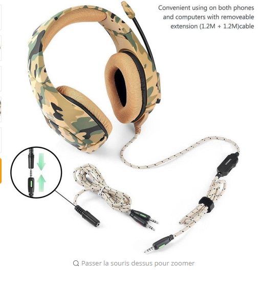 Gaming Headset with Microphone and Deep Bass Audio
