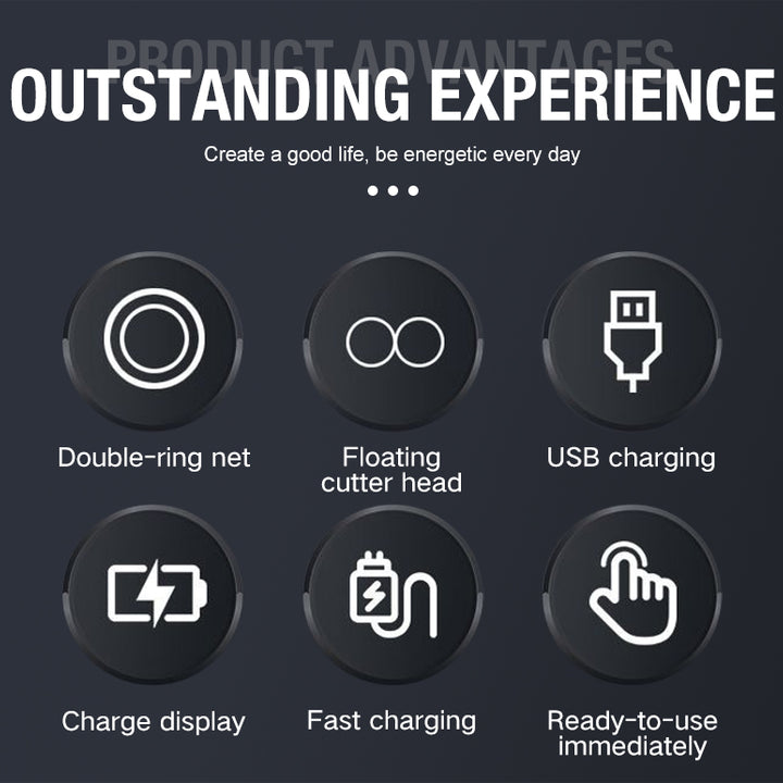 Men's Electric Portable Shaver, Double Headed Shaver, Multi Functional USB Charging Shaver