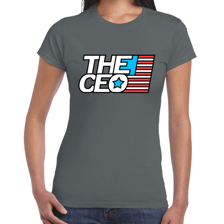 American Flag The CEO Women's Slim Fit Short Sleeve T-Shirt