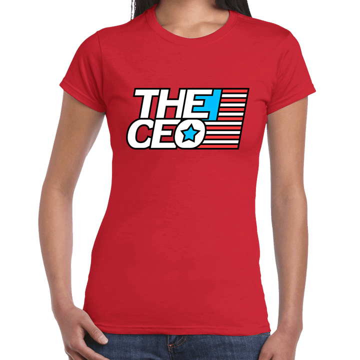 American Flag The CEO Women's Slim Fit Short Sleeve T-Shirt